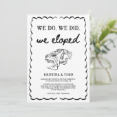 Invitation Whimsical Hand Drawn Eloped Wedding Announcement (Debout devant)