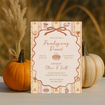 Whimsical Hand Drawn Friendsgiving Potluck Dinner