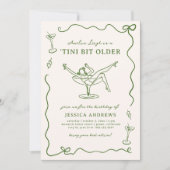 Invitation Whimsical Hand Drawn Green 'Tini Bit Older (Devant)