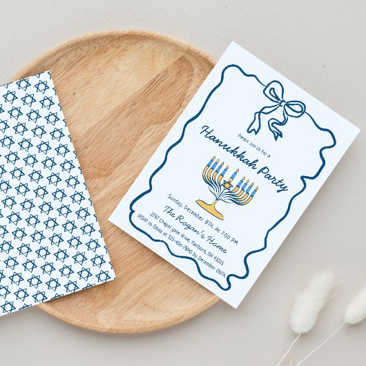 Invitation Whimsical Hand Drawn Hanukkah Holiday Party