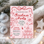 Invitation Whimsical Hand Drawn Holly Jolly Christmas Party