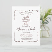Invitation Whimsical Hand Drawn Illustration Wedding (Debout devant)