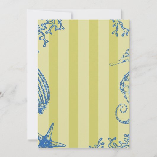 Invitation Whimsical hand drawn nautical coastal wedding  (Dos)