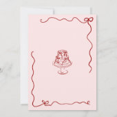 Invitation Whimsical Hand Drawn Red Cherries & Bows (Dos)