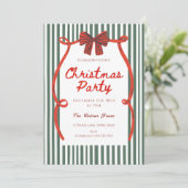 Invitation Whimsical Hand Drawn Red coquette Christmas Party (Debout devant)
