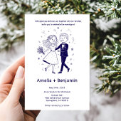 Invitation Whimsical Hand Drawn Wedding Couple | Wedding