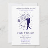 Invitation Whimsical Hand Drawn Wedding Couple | Wedding (Devant)