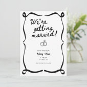Invitation Whimsical Hand Drawn We're Getting Married  (Debout devant)