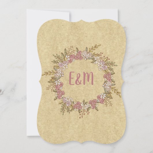 Invitation Whimsical Handdraw Chiens Rustiques Mariages Flora (Dos)