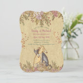 Invitation Whimsical Handdraw Chiens Rustiques Mariages Flora (Debout devant)