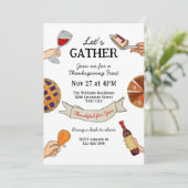 Invitation Whimsical Handdrawn Doodles Unique Thanksgiving (Debout devant)