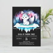 Invitation Whimsical Happy Wolf Anniversaire (Debout devant)