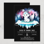 Invitation Whimsical Happy Wolf Anniversaire (Devant / Derrière)