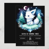 Invitation Whimsical Happy Wolf Anniversaire (Devant / Derrière)