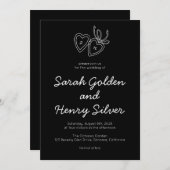 Invitation Whimsical Heart Locket Doodle Sketch Modern CUSTOM (Devant / Derrière)