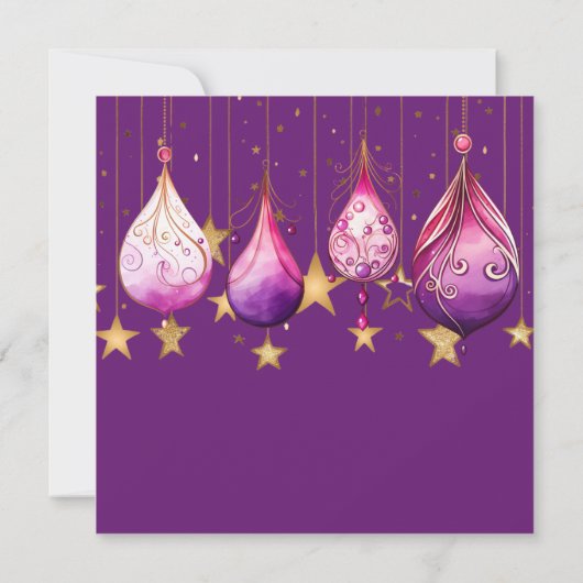 Invitation Whimsical Holiday Baubles Party (Dos)