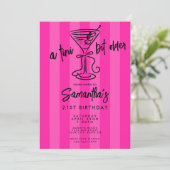 Invitation Whimsical Hot Pink A Tini Bit Older 21st Birthday (Debout devant)