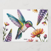 Invitation Whimsical Hummingbird Floral Baby Shower (Dos)