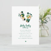 Invitation Whimsical Irish Lucky Green Baby shower Shamrock (Debout devant)