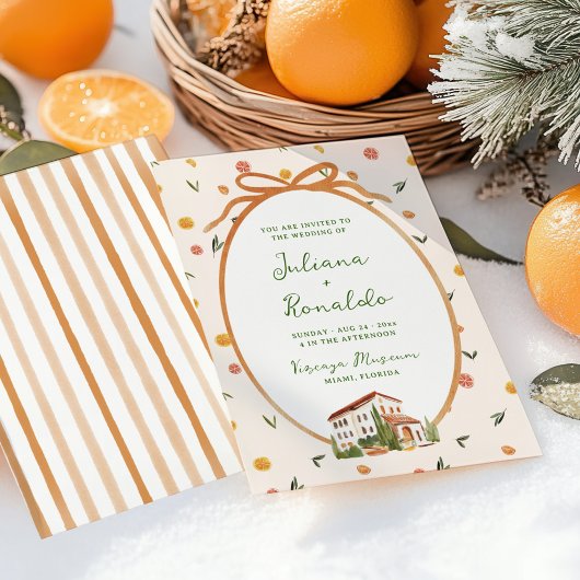 Invitation Whimsical Italien Citrus Mariage
