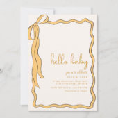 Invitation Whimsical Jaune Baby shower (Devant)