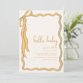 Invitation Whimsical Jaune Baby shower (Debout devant)