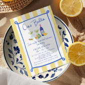 Invitation Whimsical Jaune Bleu Ciao Bella Fête des mariées