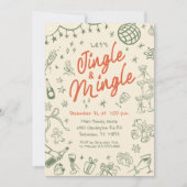 Invitation Whimsical Jingle et Mingle, Vacances (Devant)