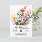 Invitation Whimsical Jouer Singe Anniversaire (Debout devant)