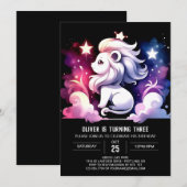Invitation Whimsical Joyeux Lion Anniversaire (Devant / Derrière)