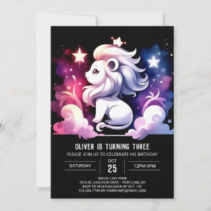 Invitation Whimsical Joyeux Lion Anniversaire