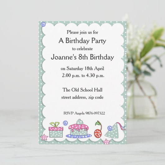 Invitation Whimsical Kid Anniversaire (Debout devant)