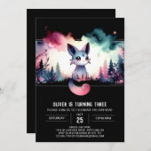 Invitation Whimsical Kids Chat Anniversaire (Devant / Derrière)