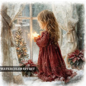 Invitation Whimsical little girl holding shining star digital