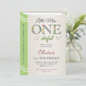 Invitation Whimsical Little Miss Onederful 1er Anniversaire (Debout devant)