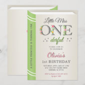 Invitation Whimsical Little Miss Onederful 1er Anniversaire (Devant / Derrière)