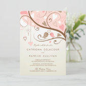Invitation Whimsical Lovebirds Mariage (Debout devant)
