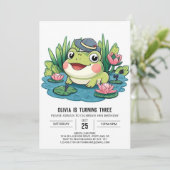 Invitation Whimsical Lovely Frog Digital Anniversaire (Debout devant)