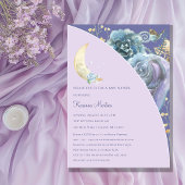 Invitation Whimsical Lune violet Baby shower neutre pour les