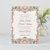 Invitation Whimsical Luxury ivoire Floral Frontière Mariage p (Debout devant)