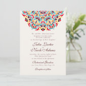 Invitation Whimsical Luxury ivoire Floral Frontière Mariage p (Debout devant)