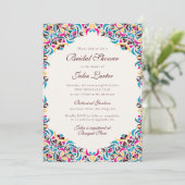Invitation Whimsical Luxury ivoire Floral Style Mariage front (Debout devant)