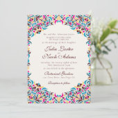 Invitation Whimsical Luxury ivoire Floral Style Mariage front (Debout devant)