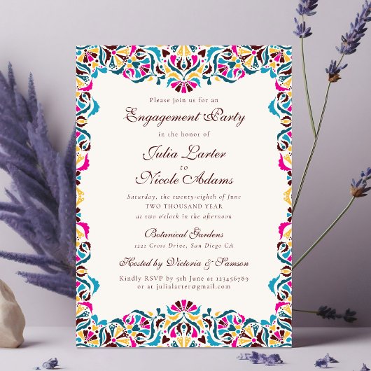 Invitation Whimsical Luxury ivoire Floral Style Mariage front