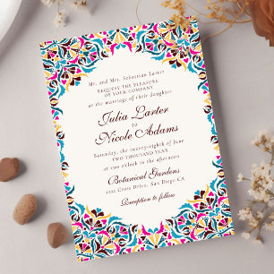 Invitation Whimsical Luxury ivoire Floral Style Mariage front