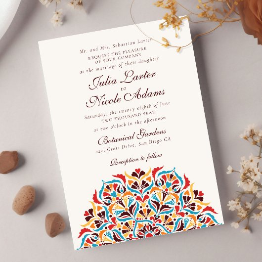 Invitation Whimsical Luxury ivoire Floral Style Mariage front
