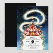 Invitation Whimsical Magic Circus Anniversaire (Devant / Derrière)