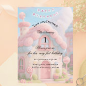 Invitation Whimsical Magic House Pink 1st Birthday