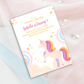 Invitation Whimsical magique unicorne anniversaire arc-en-cie