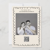 Invitation Whimsical Main dessinée Retro Photo Funky Mariage (Dos)